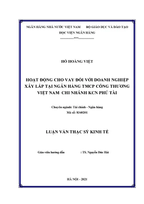 Hoạt động cho vay đối với doanh nghiệp xây lắp tại ngân hàng tmcp công thương việt nam chi nhánh kcn phú tài