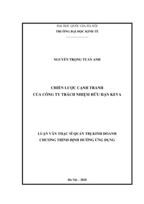 Luận văn thạc sĩ quản trị kinh doanh chiến lược cạnh tranh của công ty trách nhiệm hữu hạn keva