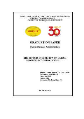 The effects of e review on online shopping intention of igen
