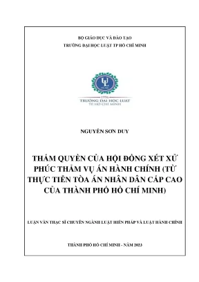 Thẩm quyền của hội đồng xét xử phúc thẩm vụ án hành chính từ thực tiễn tòa án nhân dân cấp cao của thành phố hồ chí minh