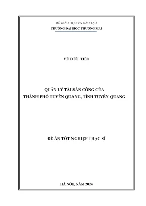 Luận văn quản lý tài sản công của thành phố tuyên quang tỉnh tuyên quang