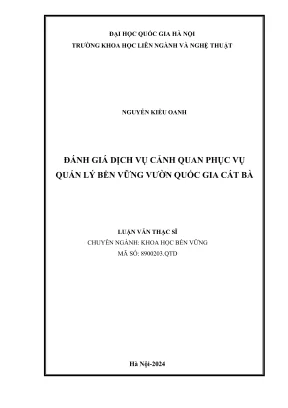 Luận văn thạc sĩ khoa học bền vững đánh giá dịch vụ cảnh quan phục vụ quản lý bền vững vườn quốc gia cát bà