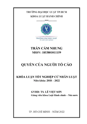 Quyền của người tố cáo