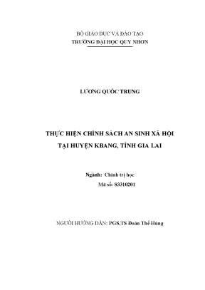 Thực hiện chính sách an sinh xã hội tại huyện kbang tỉnh gia lai