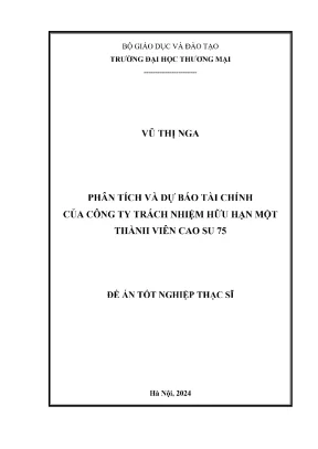 Phân tích và dự báo tài chính của công ty tnhh mtv cao su 75