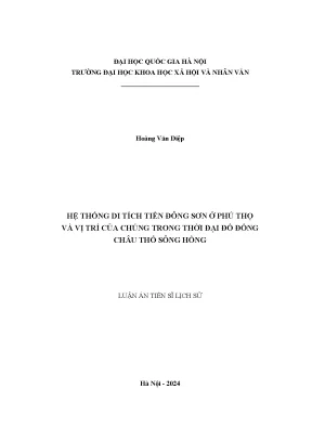 Hệ thống di tích tiền đông sơn ở phú thọ và vị trí của chúng trong thời đại đồ đồng châu thổ sông hồng