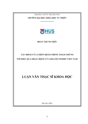 Tác động của chiến dịch chống tham nhũng tới hiệu quả hoạt động của doanh nghiệp việt nam
