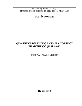 Quá trình đô thị hóa của hà nội thời pháp thuộc 1885 1945