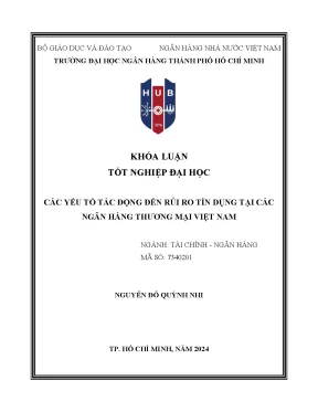 Các yếu tố tác động đến rủi ro tín dụng tại các ngân hàng thương mại việt nam