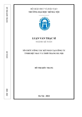 Tổ chức công tác kế toán tại công ty tnhh dệt may và thời trang hà nội