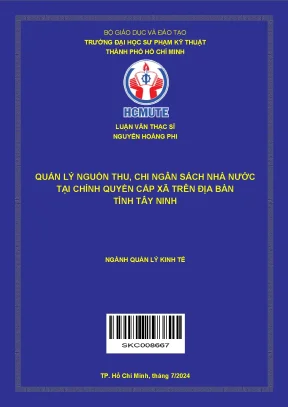 Quản lý nguồn thu chi ngân sách nhà nước tại chính quyền cấp xã trên địa bàn tỉnh tây ninh