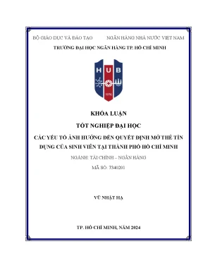 Các yếu tố ảnh hưởng đến quyết định mở thẻ tín dụng của sinh viên tại thành phố hồ chí minh