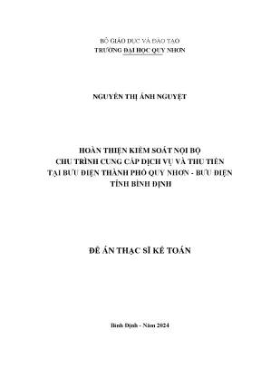 Luận văn hoàn thiện kiểm soát nội bộ chu trình cung cấp dịch vụ và thu tiền tại bưu điện thành phố quy nhơn bưu điện tỉnh bình định