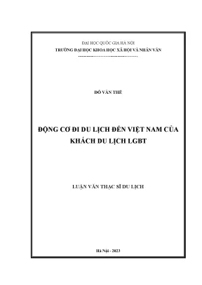 Động cơ đi du lịch đến việt nam của khách du lịch lgbt