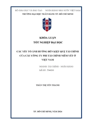 Các yếu tố ảnh hưởng đến kiệt quệ tài chính của các công ty phi tài chính niêm yết ở việt nam