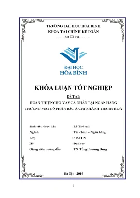 Hoàn thiện cho vay cá nhân tại ngân hàng thương mại cổ phần bắc á chi nhánh thanh hoá
