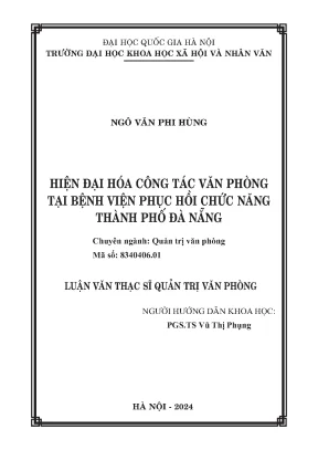 Hiện đại hóa công tác văn phòng tại bệnh viện phục hồi chức năng thành phố đà nẵng