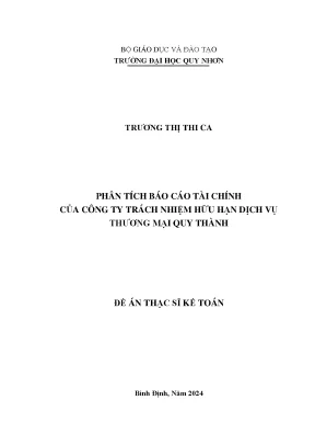 Luận văn phân tích báo cáo tài chính của công ty trách nhiệm hữu hạn dịch vụ thương mại quy thành