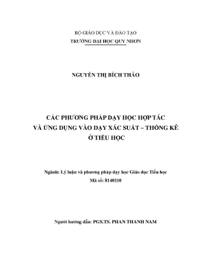 Luận văn các phương pháp dạy học hợp tác và ứng dụng vào dạy học xác suất thống kê ở tiểu học