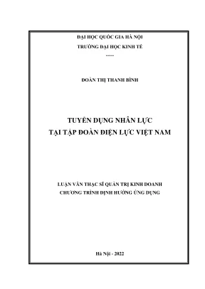 Luận văn thạc sĩ quản trị kinh doanh tuyển dụng nhân lực tại tập đoàn điện lực việt nam