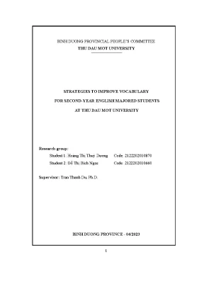 Strategies to improve vocabulary for second year english majored students at thu dau mot university 3