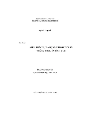 Luận văn thạc sĩ khoa học máy tính khai thác sự đa dạng trong tư vấn thông tin liên lĩnh vực