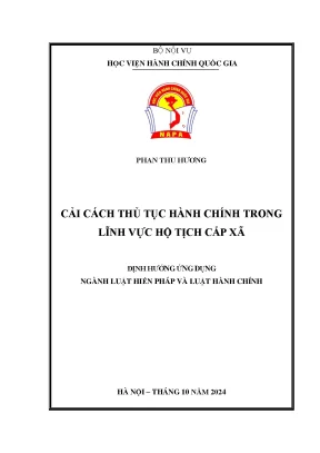 Luận văn cải cách thủ tục hành chính lĩnh vực hộ tịch cấp xã