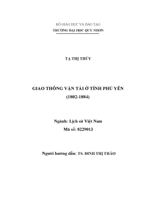 Luận văn giao thông vận tải ở tỉnh phú yên 1802 1884