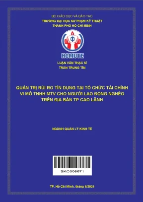 Quản trị rủi ro tín dụng tại tổ chức tài chính vi mô tnhh mtv cho người lao động nghèo trên địa bàn tp cao lãnh
