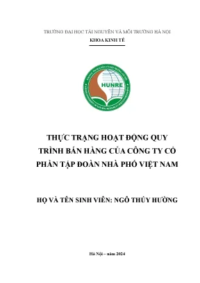 Thực trạng hoạt động quy trình bán hàng của công ty cổ phần tập đoàn nhà phố việt nam