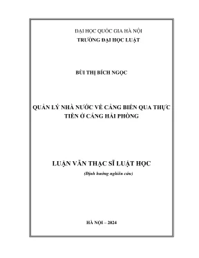 Luận văn thạc sĩ luật học quản lý nhà nước về cảng biển qua thực tiễn ở cảng hải phòng