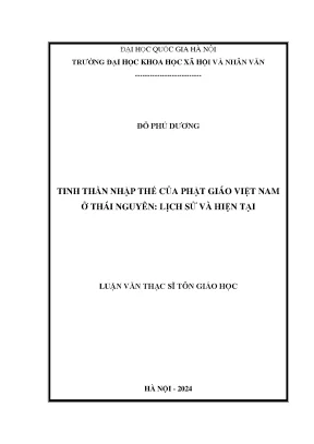 Tinh thần nhập thế của phật giáo việt nam ở thái nguyên lịch sử và hiện tại