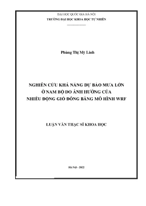 Nghiên cứu khả năng dự báo mưa lớn ở nam bộ do ảnh hưởng của nhiễu động trong đới gió đông bằng mô hình wrf