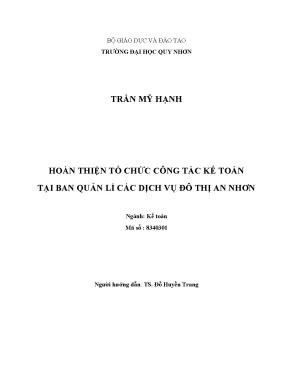 Luận văn hoàn thiện tổ chức kế toán tại ban quản lý các dịch vụ đô thị an nhơn