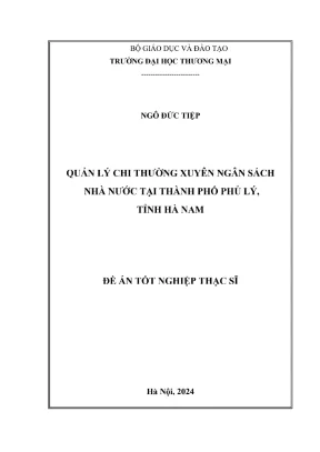 Quản lý chi thường xuyên ngân sách nhà nước tại tp phủ lý tỉnh hà nam