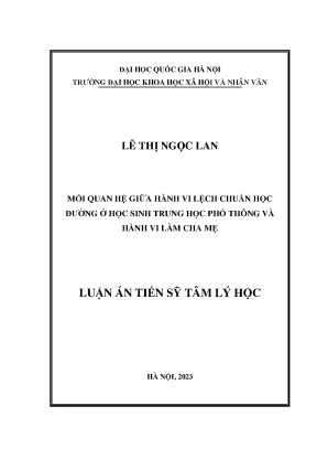 Mối quan hệ giữa hành vi lệch chuẩn học đường ở học sinh trung học phổ thông và hành vi làm cha mẹ