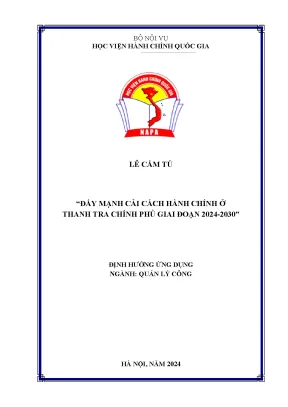 Luận văn đẩy mạnh cải cách hành chính ở thanh tra chính phủ giai đoạn 2024 2030