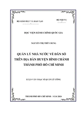 Quản lý nhà nước về dân số trên địa bàn huyện bình chánh thành phố hồ chí minh