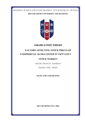 Factors affecting stock prices of commercial banks listed in vietnams stock market