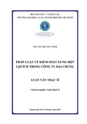 Pháp luật về kiểm soát xung đột lợi ích trong công ty đại chúng