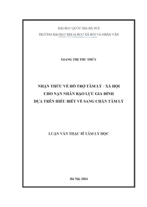 Nhận thức về hỗ trợ tâm lý xã hội cho nạn nhân bạo lực gia đình dựa trên hiểu biết về sang chấn tâm lý