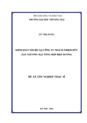 Kiểm soát nội bộ tại công ty tnhh thương mại tổng hợp điệp dương