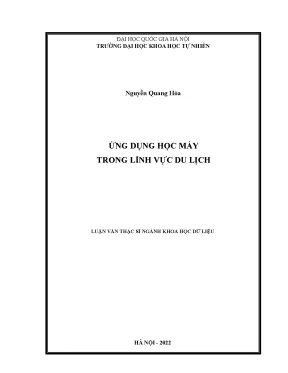 Ứng dụng học máy trong lĩnh vực du lịch