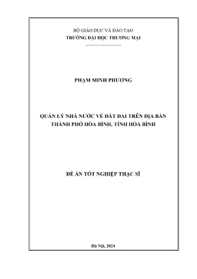 Quản lý nhà nước về đất đai trên địa bàn thành phố hòa bình tỉnh hòa bình