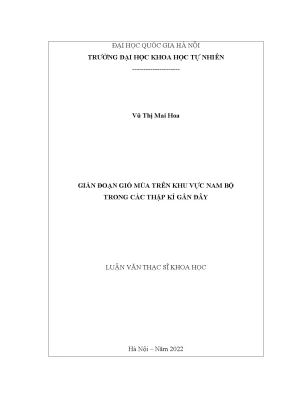 Gián đoạn gió mùa trên khu vực nam bộ trong các thập kỉ gần đây