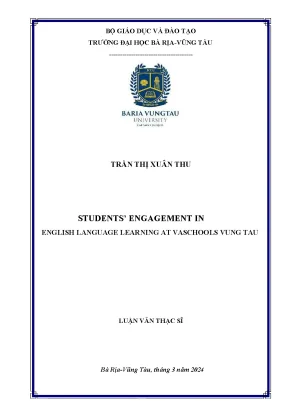 Students engagement in english language learning at vaschools vung tau master of tesol