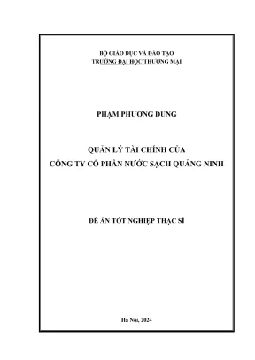 Quản lý tài chính của công ty cổ phần nước sạch quảng ninh