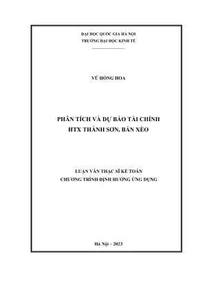 Luận văn thạc sĩ kế toán phân tích và dự báo tài chính hợp tác xã thành sơn bản xèo