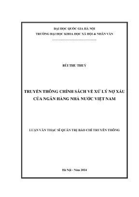 Truyền thông chính sách về xử lý nợ xấu của ngân hàng nhà nước việt nam
