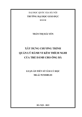 Xây dựng chương trình quản lý hành vi kém thích nghi của trẻ dành cho ông bà